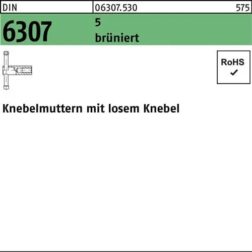 Gratis Versand Knebelmutter DIN 6307 losen Knebel M10 5 brüniert 1 Stück