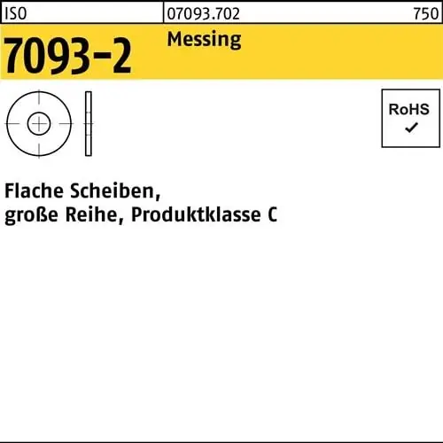 Solange Der Vorrat Reicht Unterlegscheibe ISO 7093-2 3 Messing 100 Stück