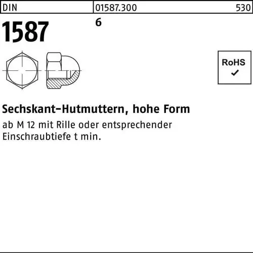 Sechskanthutmutter DIN 1587 M4 6 hohe Form100 Stück Finale Aktion