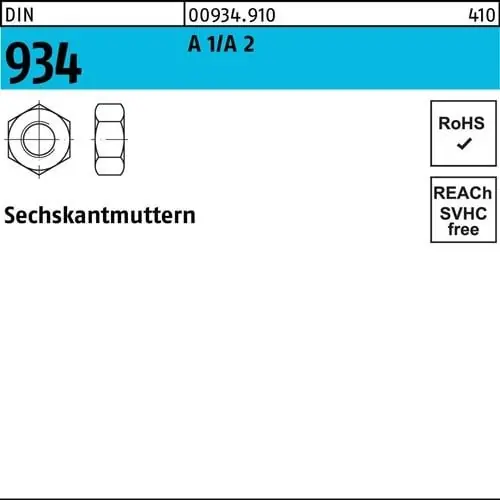 Jetzt Kaufen Sechskantmutter DIN 934 M2,5 A1/A2 100 Stück