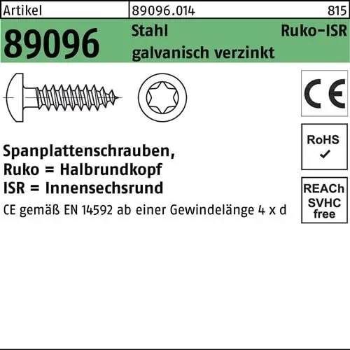 Spanplattenschraube R 89096 HAKO ISR 4x25-T20 Stahl galv.verz. 1000St. Top-Angebot