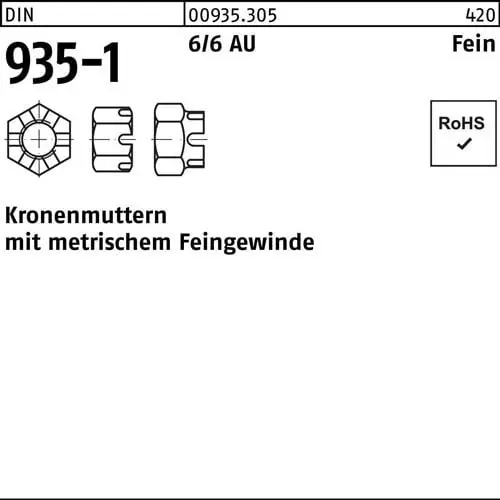 Kronenmutter DIN 935-1 M 56 x 4 6 3 Stück Preisknaller