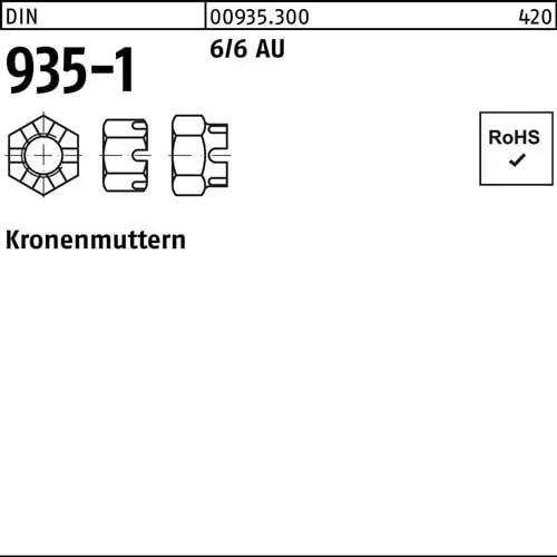 Must-Have Kronenmutter DIN 935-1 M24 6/6 Automatenstahl 25 Stück