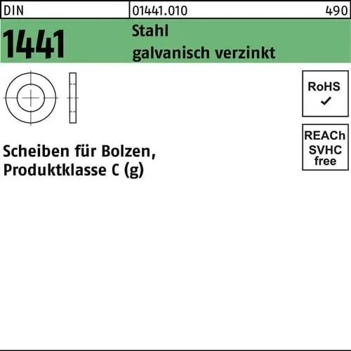 Scheibe DIN 1441 f.Bolzen 5,5x 10x 0,8 Stahl galv.verz. 1000 Stück Jetzt Bestellen