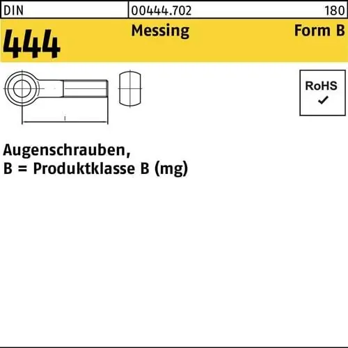Top-Preis Augenschraube DIN 444 FormB BM 16x 70 Messing 10 Stück