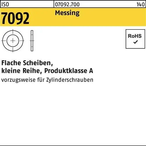 Unterlegscheibe ISO 7092 5 Messing 100 Stück Letzte Chance