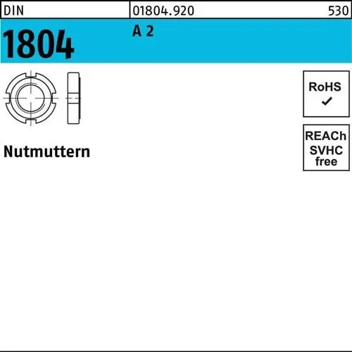 Top-Angebot Nutmutter DIN 1804 M 50 x 1,5 A 2 5 Stück