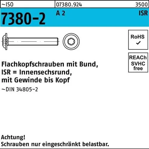 Neu Flachkopfschraube ISO 7380-2 Bund/ISR VG M8x 55-T40 A 2 200Stück