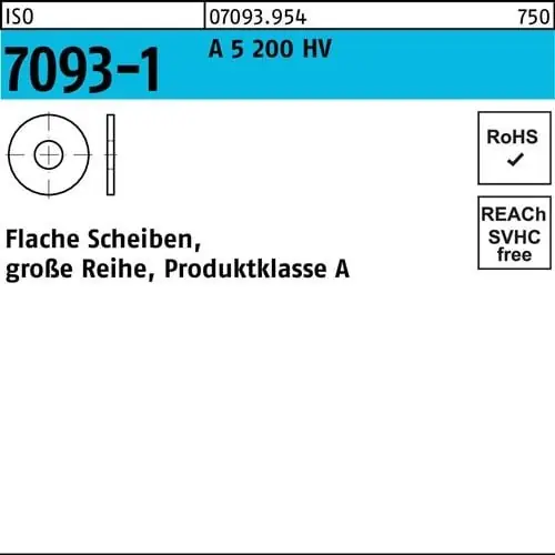Unterlegscheibe ISO 7093-1 16 A 5 (1.4571) 200 HV 100 Stück Expressversand