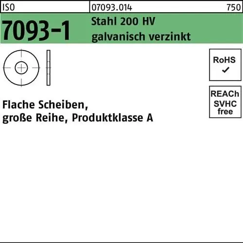 Direkt Vom Hersteller Unterlegscheibe ISO 7093-1 10 Stahl 200 HV galv.verz. 250 Stück