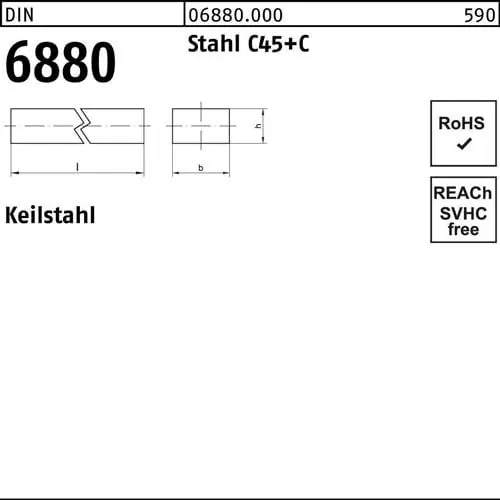 Keilstahl DIN 6880 25x 14x 1000 Stahl C45+C 1 Stück Preis Gesenkt