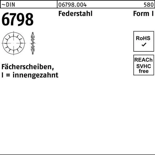 Fächerscheibe DIN 6798 FormI innengezahnt I 5,3 Federstahl 3000 Stück Wochenendangebot