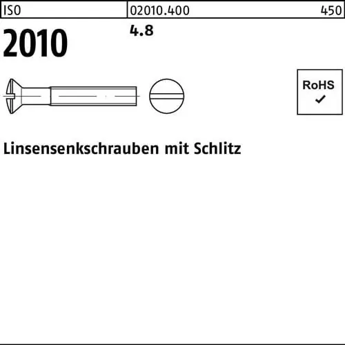 Sonderaktion Linsensenkschraube ISO 2010 Schlitz M4x 16 4.8 2000 Stück