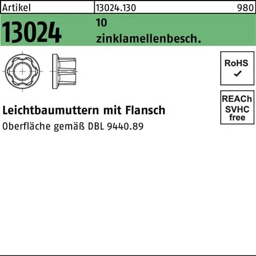 Leichtbaumutter R 13024 M16x 1,5 10 DBL9440.89 300 Stück Preis Gesenkt
