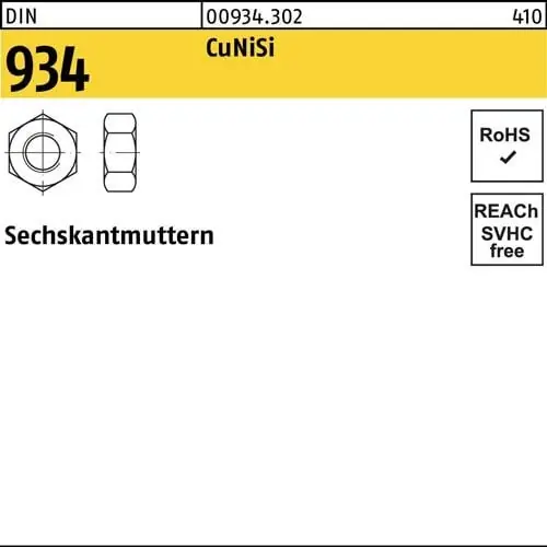 Neuheit Sechskantmutter DIN 934 M16 CuNiSi 100 Stück