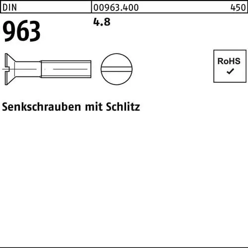 Mega-Angebot Senkschraube DIN 963 Schlitz M3x 5 4.8 2000 Stück