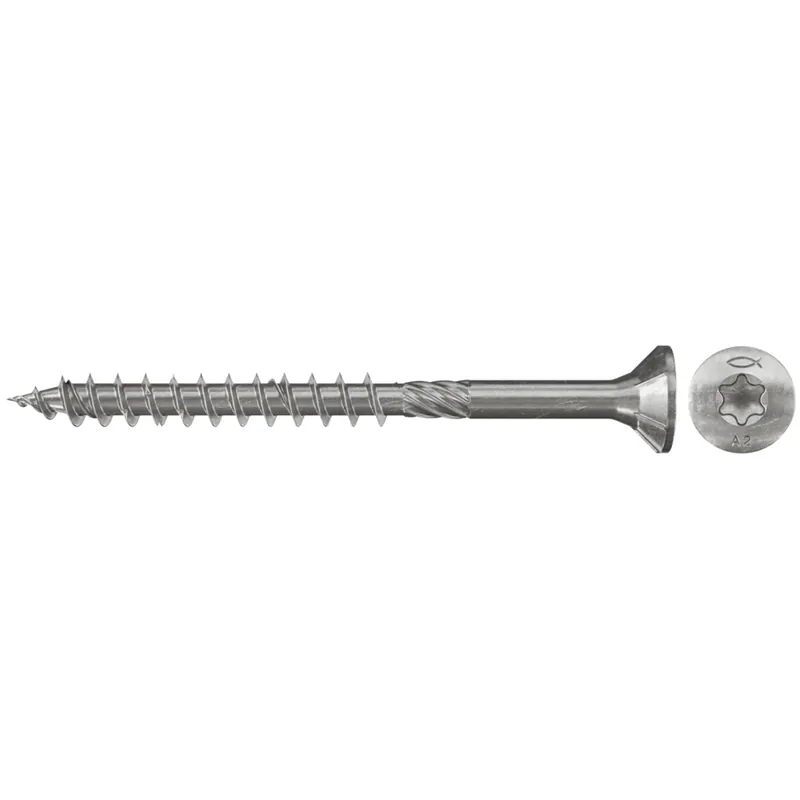 Abverkauf Fischer 200x Power-Fast 6 x 40 Senkkopf nicht rostender Stahl A2 Teilgewinde Innenstern TX - 657103