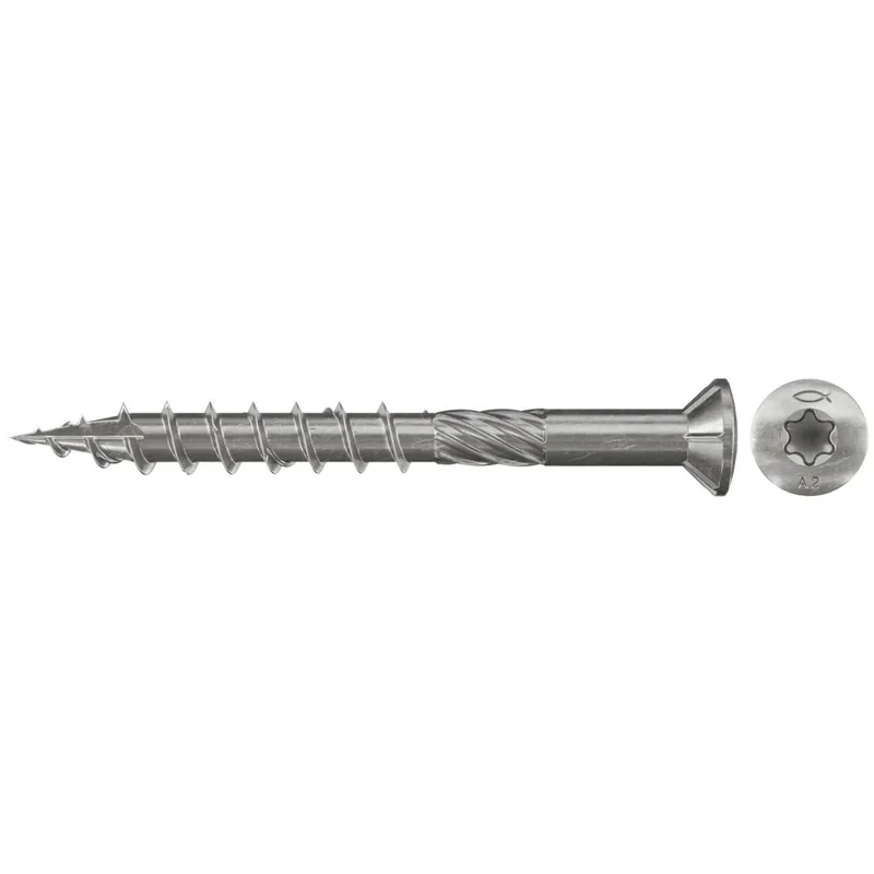 Ausverkauf Fischer 100x Terrassenschraube 5 x 70 mm Senkkopf nicht rostender Stahl A2 Teilgewinde Innenstern TX - 660610