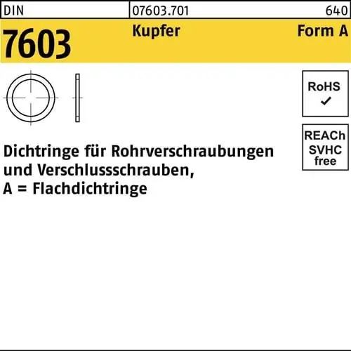 Expressversand Flachdichtring DIN 7603 32x38x2 Kupfer 100 Stück
