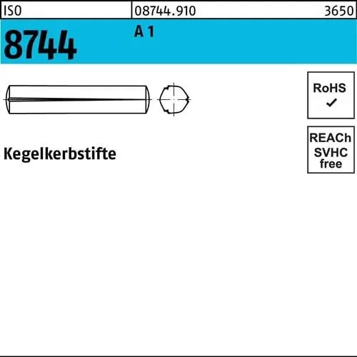 Kegelkerbstift ISO 8744 8x 35 A 1 100 Stück Letzte Chance