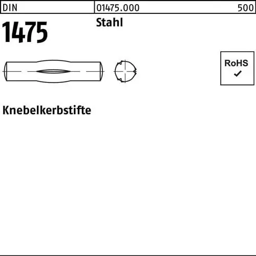 Top-Angebot Knebelkerbstift DIN 1475 10x 70 Stahl 25 Stück