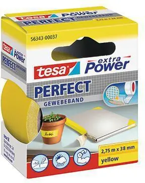 Zertifiziert tesa Gewebeband extra Power Perfect 56343-00037 38mmx2,75m gelb