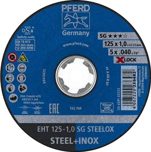 Trennscheibe X-LOCK SG STEELOX D125x1mm ger.PFERD Heißes Angebot