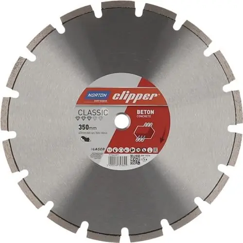 Diamanttrennscheibe Classic Beton D.350mm Bohr.25,4mm 2,8mm 10mm NORTON Sale