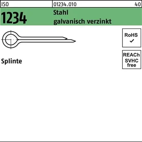 Splinte ISO 1234 5x 40 Stahl galv.verz. 250 Stück Jetzt Bestellen