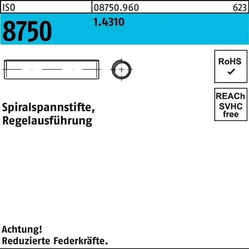 Wochenendangebot Spiralspannstift ISO 8750 4x 26 1.4310 Regelausf. 500 Stück