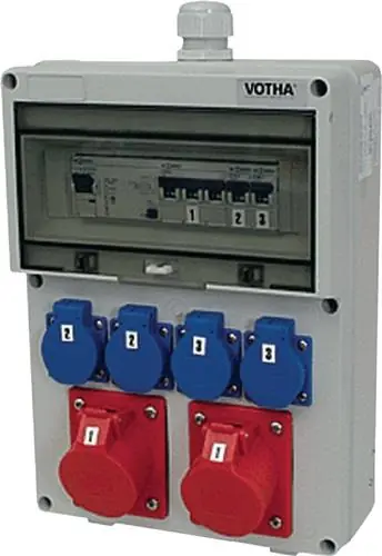 Wochenendangebot Kunststoffwandverteiler Verschraubung M32 1xCEE 32 A,1xCEE 16 A,4x230V