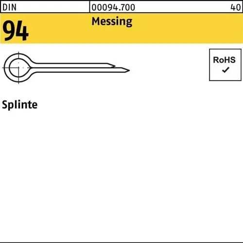 Splinte DIN 94/ISO 1234 2x 32 Messing 100 Stück Top-Angebot