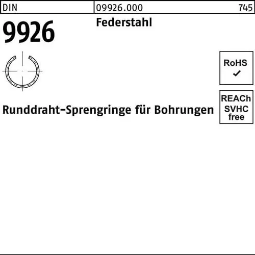 Sprengring DIN 9926 7 Federstahl Runddraht 5000 Stück Sonderaktion