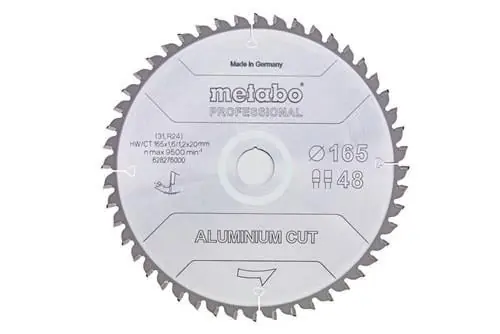 Kreissägeblatt D165xDicke1,2xBohrung20mm FZ/TR Z. 48 Spanwinkel 5Grad Metabo Wochenendangebot