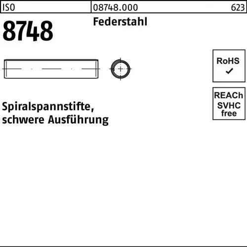 Spiralspannstift ISO 8748 3x 14 Federstahl schwere Ausf. 1000 Stück Meistverkauft