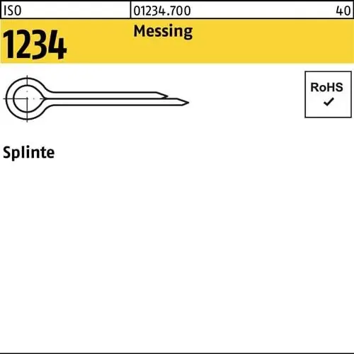 Nur Heute Splinte ISO 1234 3,2x 16 Messing 100 Stück