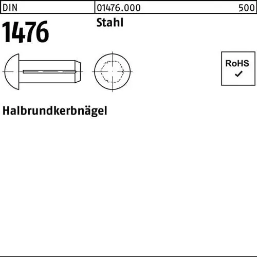 Halbrundkerbnagel DIN 1476 5x 15 Stahl 250 Stück Super-Preis