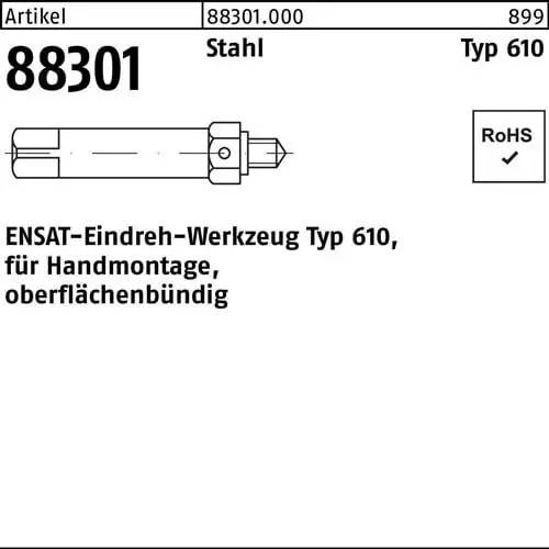 Eindrehwerkzeug R 88301 Typ 610 M12 Stahl 1 Stück ENSAT Highlight