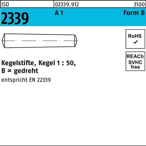 Billig Kegelstift ISO 2339 gedreht 5x 26 A 1 Kegel 1:50 25 Stück