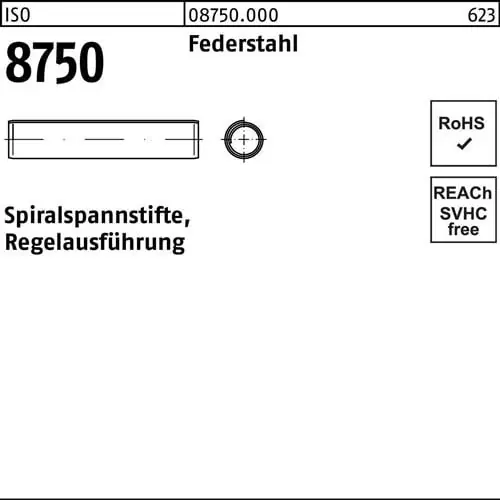 Spiralspannstift ISO 8750 4x 14 Federstahl Regelausf. 500 Stück Bestpreis