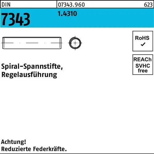 Spiralspannstift DIN 7343/ISO 8750 3x 8 1.4310 Regelausf. 1000 Stück Must-Have