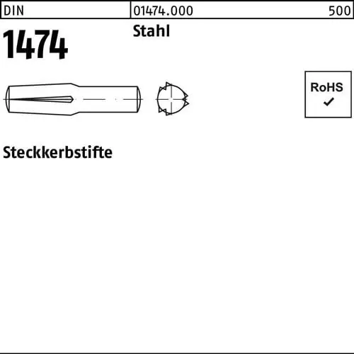 Steckkerbstift DIN 1474 8x 50 Stahl 100 Stück Sofort Bestellen
