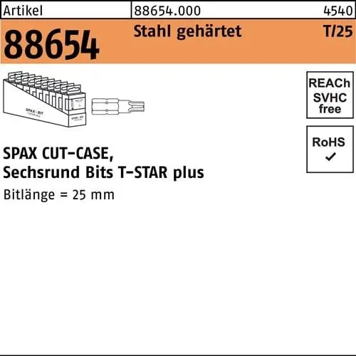 Bit R 88654 T-Star Plus SW 1/4x25 T 15 Stahl gehärtet 50 Stück SPAX Aktuell