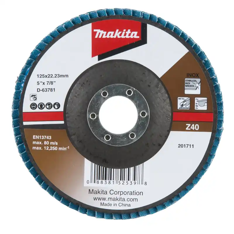 Makita Fächerschleifscheibe 125 mm Z40 - D-63781 Neu Im Sortiment
