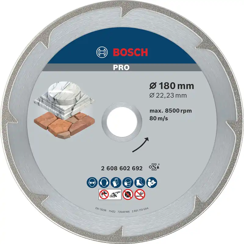 Bosch PRO Marble Diamanttrennscheibe 180 x 22,23 mm - 2608602692 Jetzt Kaufen