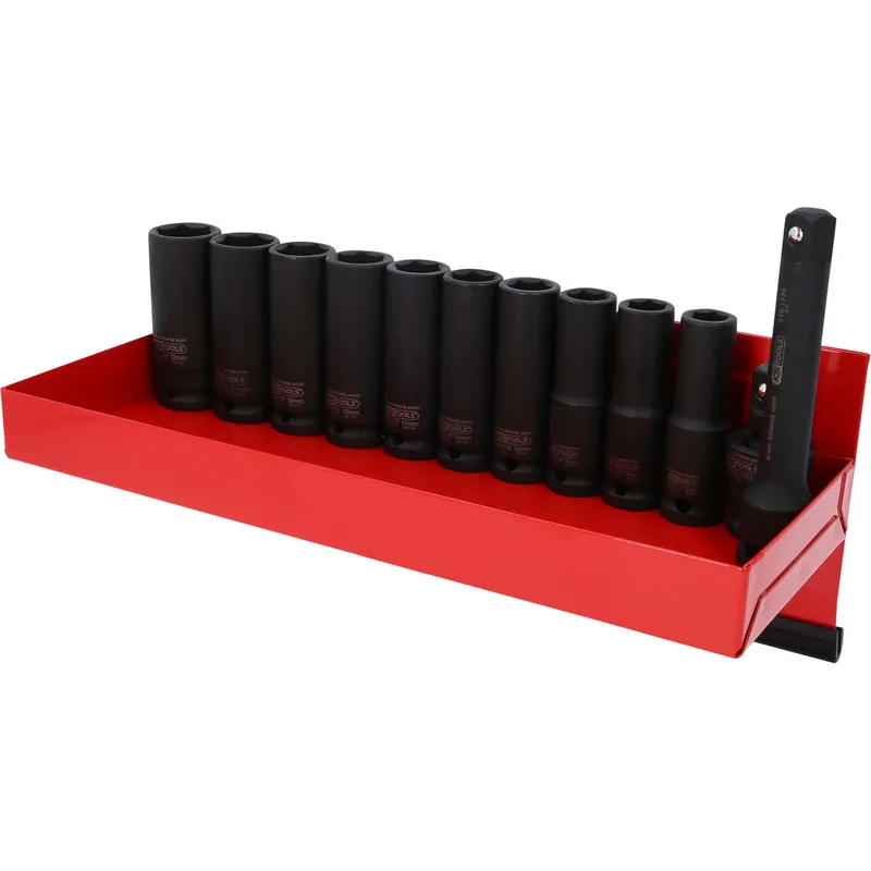 KS TOOLS 1/2" Sechskant-Kraft-Stecknuss-Satz lang 13tlg. - 515.0612 Kostenloser Versand