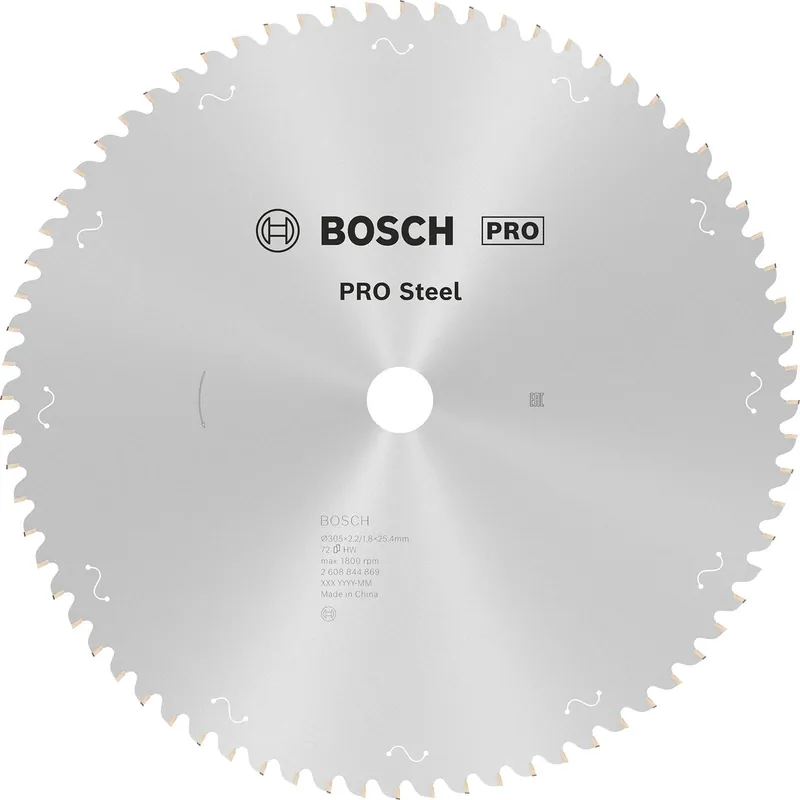 Bosch PRO Steel Sägeblatt für Kreissägen Netz- / kabelgebunden 305 x 2,2 x 25,4 mm T72 - 2608844869 Echt