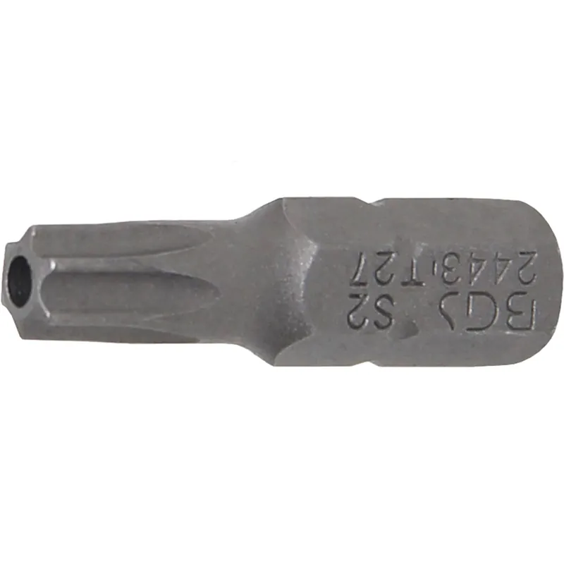 BGS Bit Länge 25 mm Antrieb Außensechskant 6,3 mm (1/4") T-Profil (für Torx) mit Bohrung T27 - 2443 Kostenloser Versand