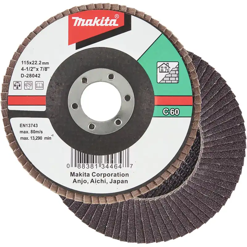Schneller Versand Makita Fächerschleifscheibe 115 mm C60F - D-28042