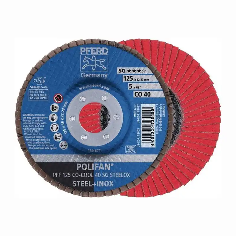 PFERD Fächerscheibe POLIFAN CO-COOL SG STEELOX Ø 125 mm Körnung 40 flach - 67660425 Sonderangebot